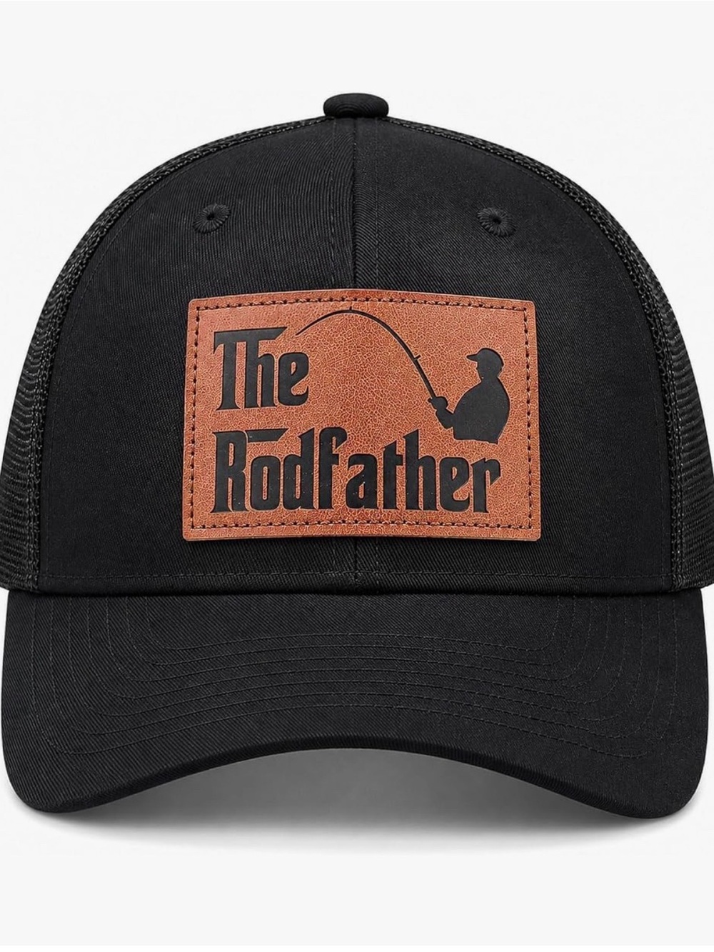 Men’s SnapBack Fishing Baseball Cap Black NEW